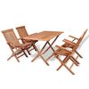 vidaXL Conjunto de comedor de jard&iacute;n 5 piezas madera maciza de teca