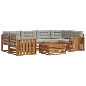 vidaXL Conjunto de sof&aacute;s de exterior 7 pcs Gris Natural y Claro