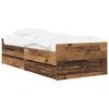 vidaXL Estructura de cama Madera envejecida Madera de pino macizo