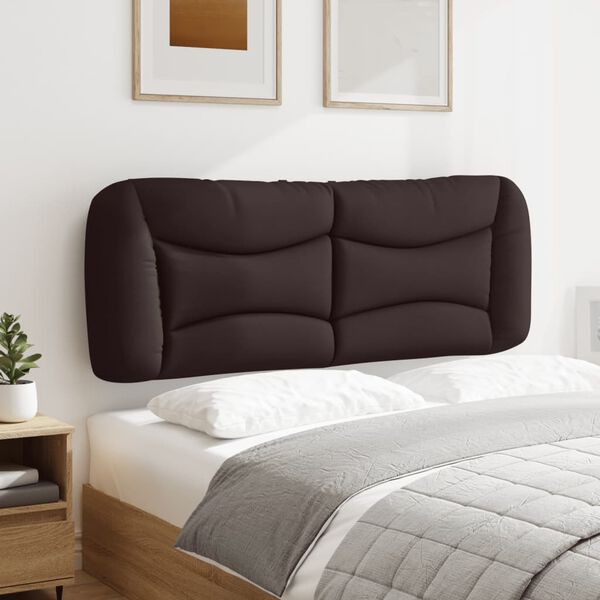 vidaXL Cabecero de cama acolchado Hvar tela marr&oacute;n oscuro 120 cm