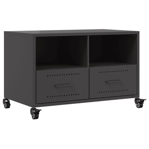 vidaXL Mueble de TV acero negro 68x39x43,5 cm