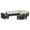 vidaXL Conjunto de sof&aacute;s de jard&iacute;n 12 uds. Negro y Blanco Crema