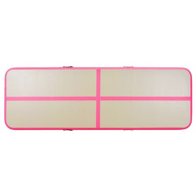 vidaXL Esterilla inflable de gimnasia con bomba 400x100x10 cm PVC rosa