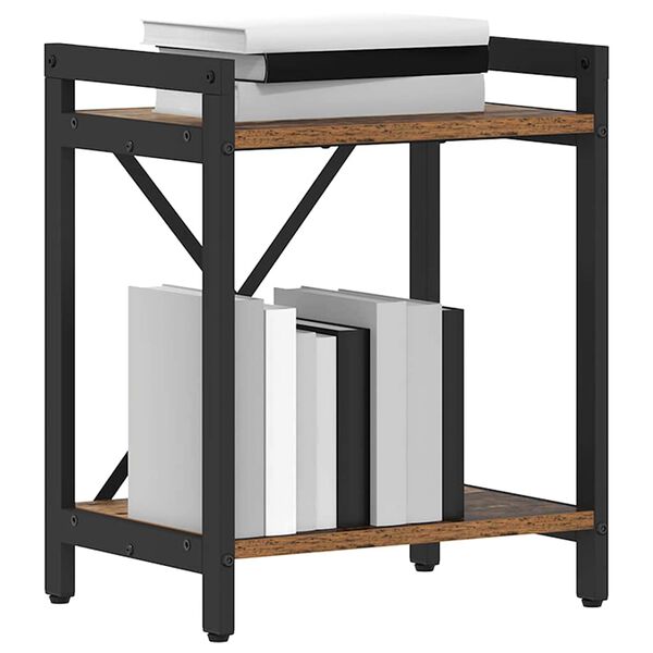 vidaXL Estante de libros Madera envejecida 40 x 30 x 50 cm