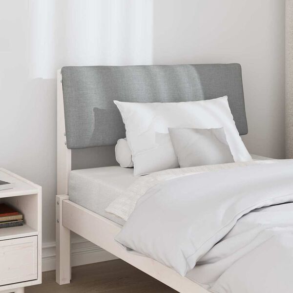 vidaXL Cabecero tapizado Gris Claro 80 cm Madera de pino macizo