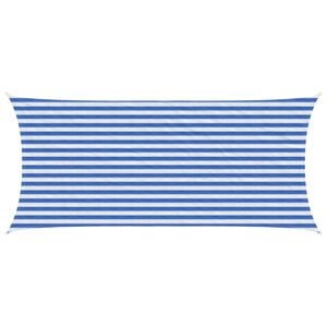 vidaXL Toldo Vela 2 x 4 m HDPE Rectangular Azul y Blanco