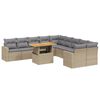 vidaXL Set de sof&aacute;s de jard&iacute;n 11pzas con cojines rat&aacute;n sint&eacute;tico beige