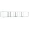 vidaXL Jaula de perros con puertas acero galvanizado gris 8x2x1,5 m