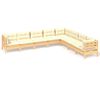 vidaXL Muebles de jard&iacute;n 8 pzas y cojines madera maciza de pino crema