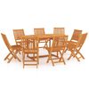 vidaXL Conjunto de comedor de jard&iacute;n 9 piezas madera maciza de teca