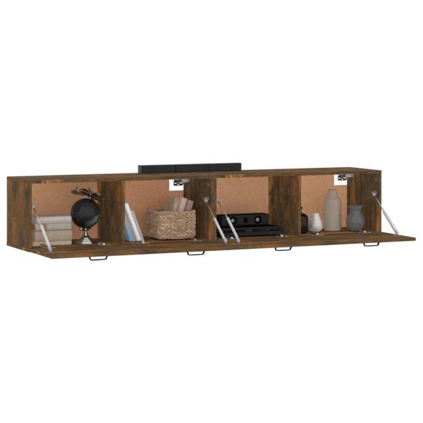 vidaXL Armarios pared 2 uds contrachapada roble ahumado 100x36,5x35 cm