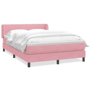 vidaXL Cama box spring con colch&oacute;n terciopelo rosa 140x210 cm