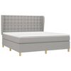vidaXL Cama box spring con colch&oacute;n tela gris claro 180x200 cm