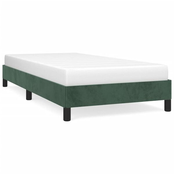 vidaXL Estructura de cama sin colchón terciopelo verde oscuro 90x190cm