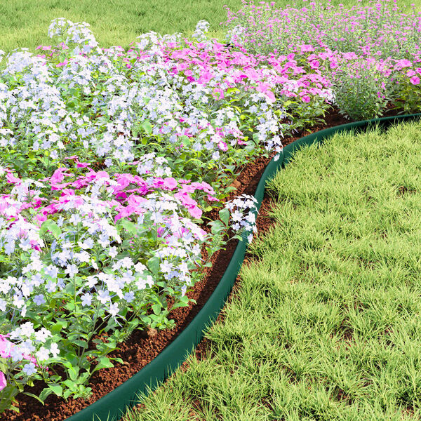 vidaXL Borduras para c&eacute;sped Verde 5000 x 4 x 5 cm Pl&aacute;stico