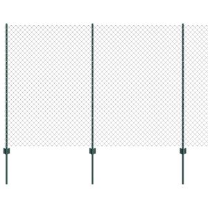 vidaXL Cerca de eslabones de cadena con postes 10 x 1,5 m (An x Al)