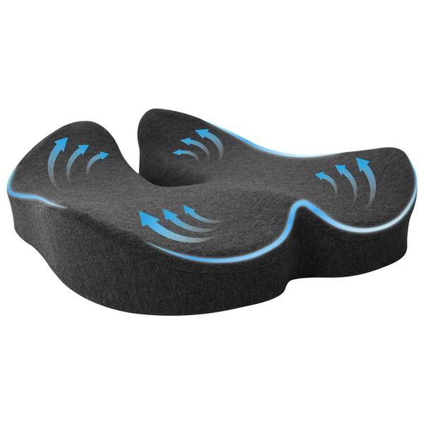 vidaXL Almohada para el asiento Gris oscuro 50 x 43 x 10 cm