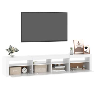 vidaXL Mueble de TV con luces LED blanco 210x35x40 cm