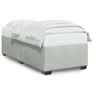 vidaXL Estructura de cama sin colch&oacute;n terciopelo gris claro 100x200 cm