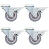 vidaXL Ruedas giratorias agujero pasador y frenos dobles 4 uds 50 mm
