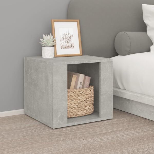 vidaXL Mesita de noche madera contrachapada gris hormig&oacute;n 41x40x36 cm