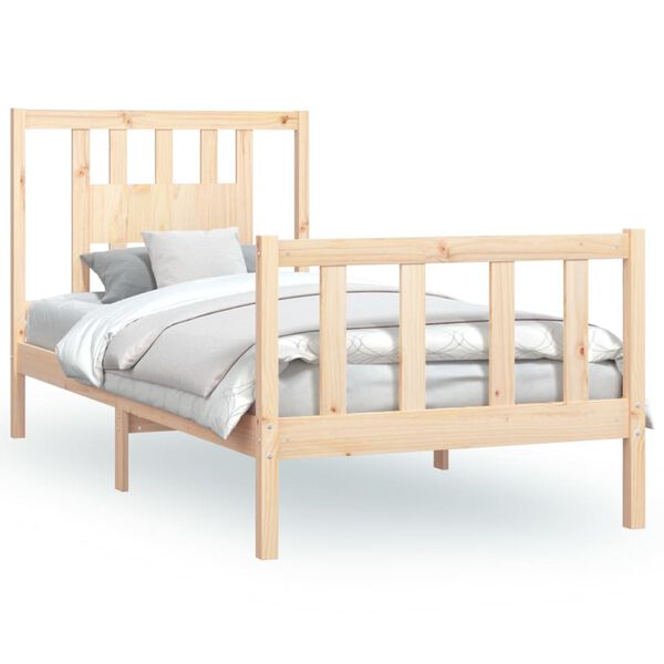 vidaXL Estructura de cama sin colch&oacute;n madera maciza de pino 100x200 cm