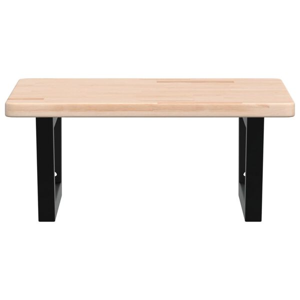 vidaXL Estante de lavabo de pared de acero y madera maciza de roble