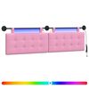 vidaXL Cabecero colgante Con luz LED Rosa Tela