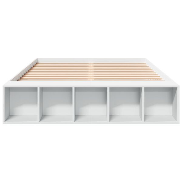 vidaXL Estructura de cama madera de ingenier&iacute;a blanca 120x200 cm