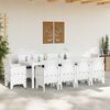 vidaXL Conjunto de Comedor de Jardín 11 pcs Blanco Ratan Polt