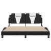 vidaXL Estructura de cama Viana sin colch&oacute;n cuero sint&eacute;tico negro blanco 160x200cm