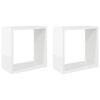 vidaXL Estantes cubo de pared 2 unidades blanco brillo 30x15x30 cm