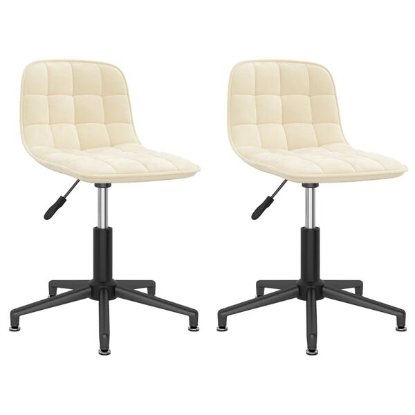 vidaXL Sillas de comedor giratorias 2 uds terciopelo crema