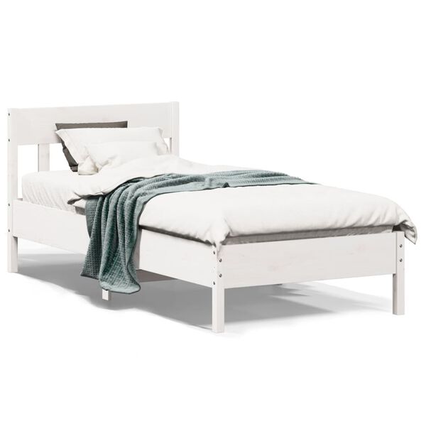 vidaXL Estructura de cama sin colchón madera maciza blanca 90x190 cm