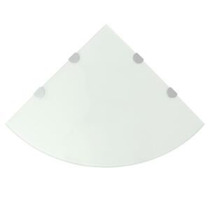 vidaXL Estante de esquina con soportes cromados vidrio blanco 45x45 cm