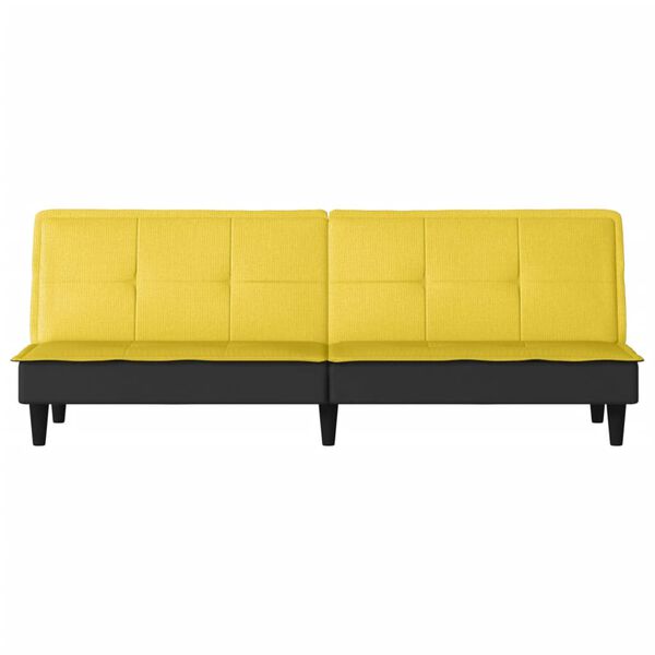 vidaXL Sof&aacute; cama de tela amarillo claro