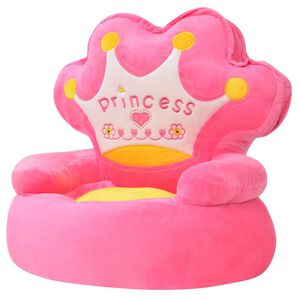 vidaXL Silla de peluche para ni&ntilde;os princesa rosa
