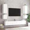vidaXL Mueble de TV de pared con luces LED blanco 100x35x31 cm