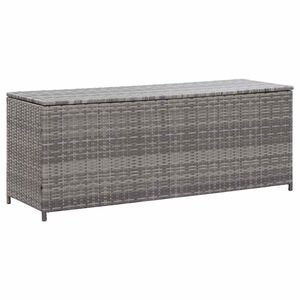 vidaXL Caja de almacenaje de jard&iacute;n rat&aacute;n sint&eacute;tico gris 150x50x60 cm