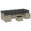 vidaXL Set de sof&aacute;s de jard&iacute;n 8 pzas y cojines rat&aacute;n sint&eacute;tico gris