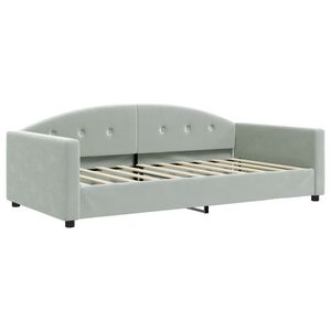 vidaXL Sof&aacute; cama de tela gris claro 100x190 cm