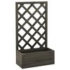 vidaXL Jardinera enrejada de jard&iacute;n madera abeto gris 50x25x90 cm