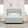 vidaXL Cama tipo Box Spring Gris Claro 190 x 140 cm Poli&eacute;ster