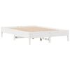 vidaXL Cama con estanter&iacute;a sin colch&oacute;n madera maciza blanca 135x190 cm