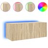 vidaXL Mueble de TV de pared con luces LED roble Sonoma 80x35x31 cm