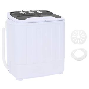 vidaXL Mini lavadora con doble tina 3,6 kg Negro y Blanco