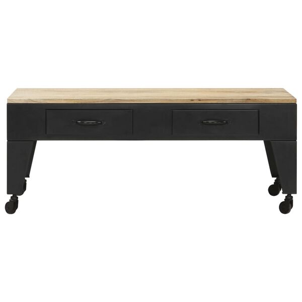 vidaXL Mesa de centro de madera maciza de mango 100x60x40 cm