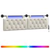 vidaXL Cabecero colgante Con luz LED Crema Terciopelo