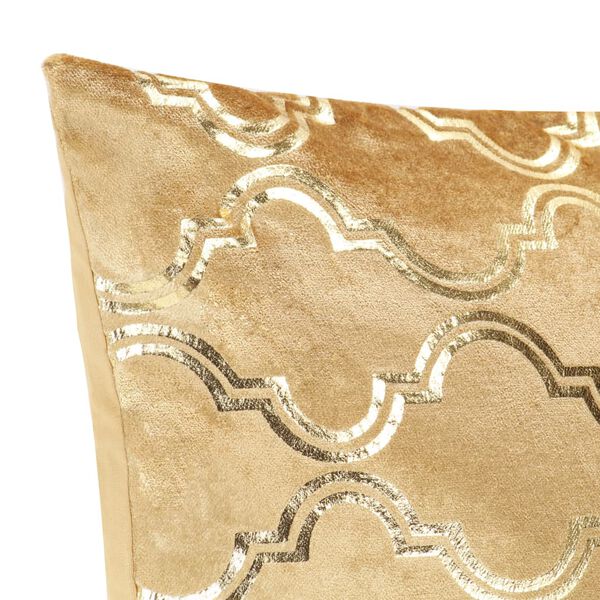 vidaXL Cojines estampado metal 2 uds terciopelo beige dorado 40x40cm