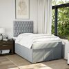 vidaXL Cama box spring con colch&oacute;n tela gris claro 120x190 cm